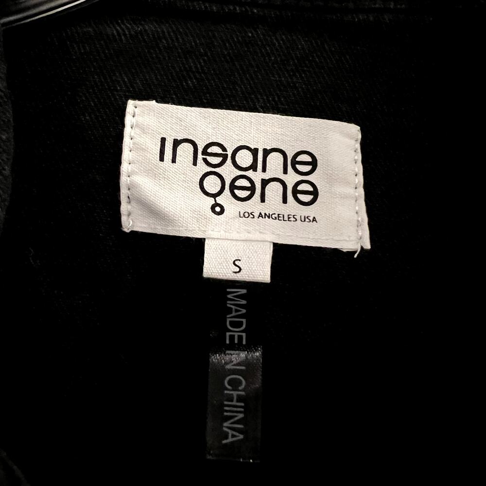 Insane Gene Soda Balloon Sleeve Denim Jumpsuit Black NWT size S - Picture 6 of 8